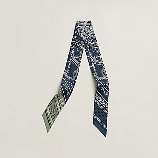 Eperon d'Or Bandana Twilly - Blue | Hermès UAE